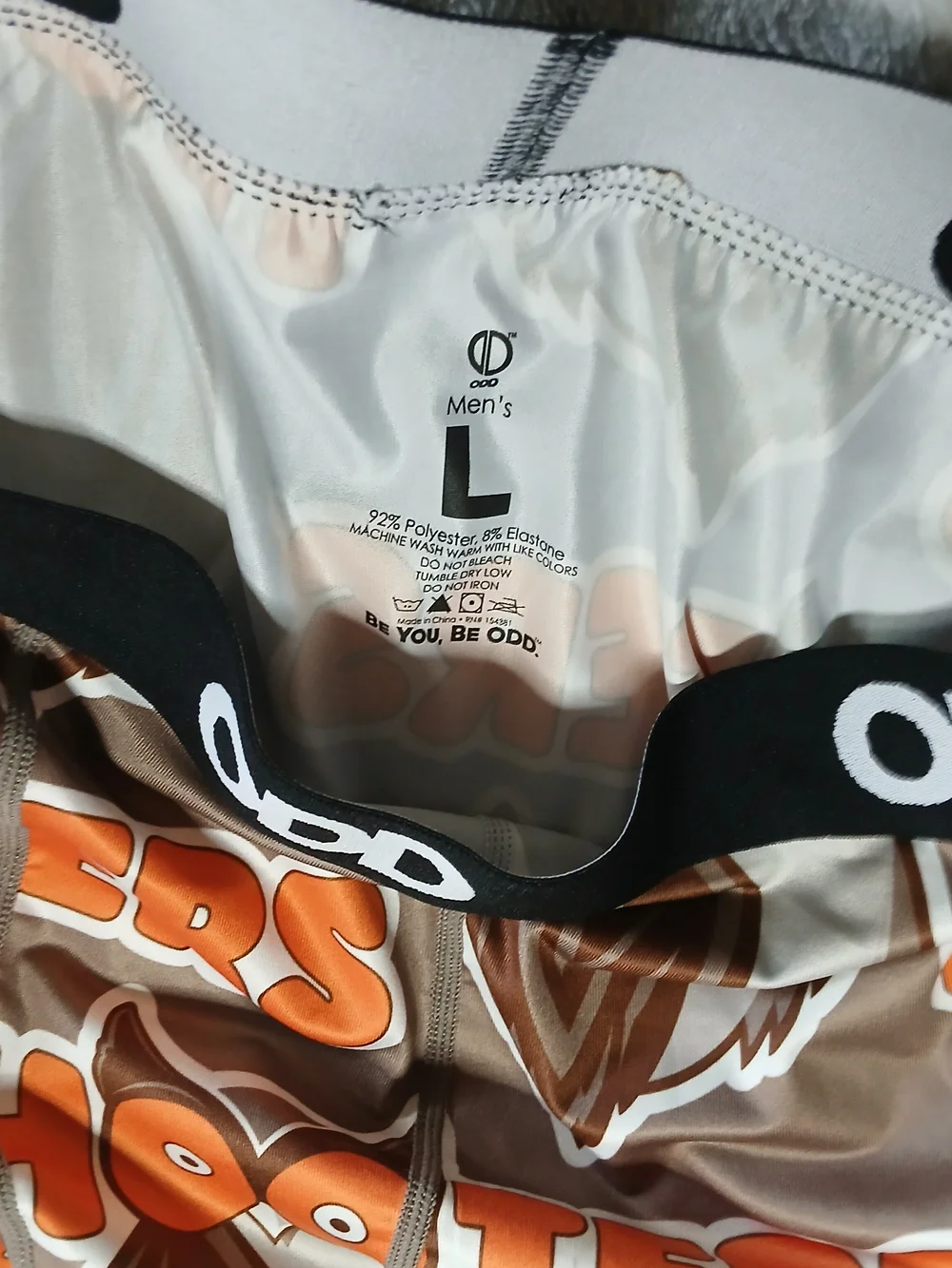 ODDY Men's Boxer Briefs - Brown & Orange Hooters Print